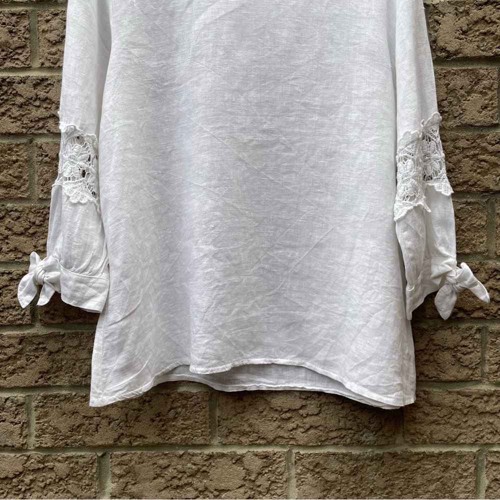 Elegant White Lace Trim Blouse - Picture 7 of 14